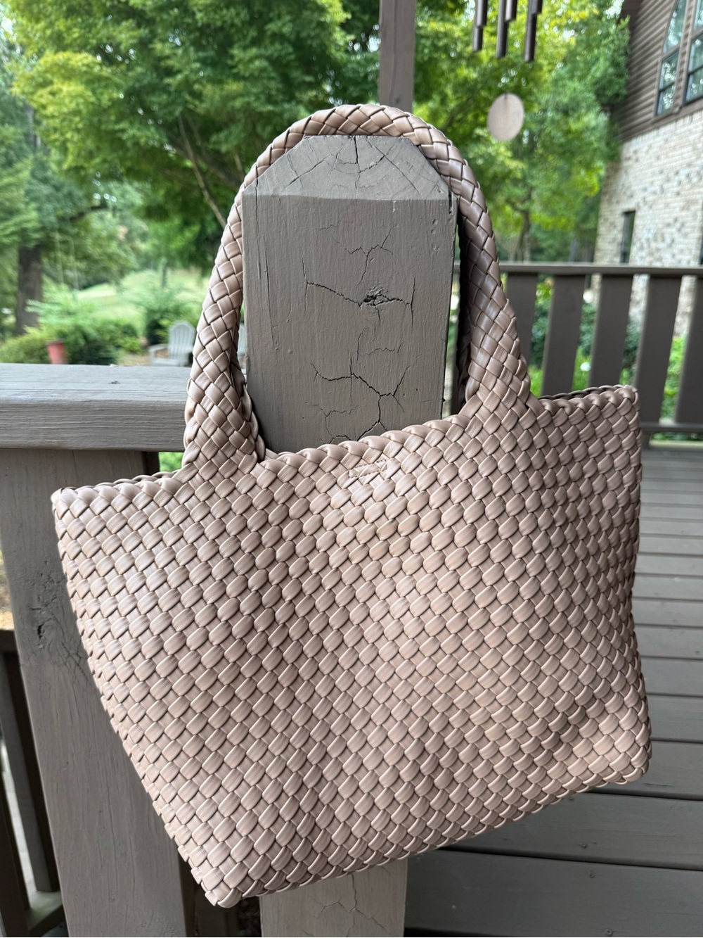 Basket Weaved leather Tote